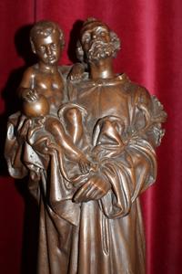 St. Joseph Statue. Bronze Weight: 21 Kgs ! Dutch 19th century