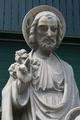 St. Joseph Statue More Than Life Size en Handcarved sandstone, Belgium 19th century