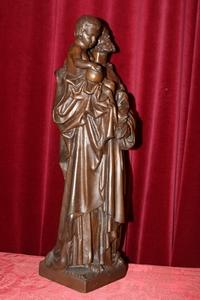 St. Joseph Statue. Weight: 21 Kgs ! en Bronze, Dutch 19th century