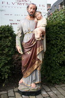 St. Joseph Statue With Child en plaster polychrome, France 19th century