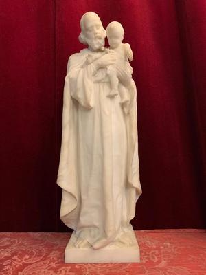 St. Joseph Weight : 35 Kgs. en Alabaster, Italy 19 th century