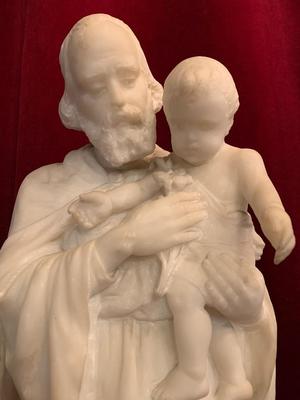 St. Joseph Weight : 35 Kgs. en Alabaster, Italy 19 th century