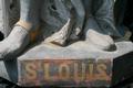 St. Louis Statue en Terra-Cotta polychrome, France 19th century