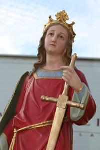 St. Lucia Statue en PLASTER POLYCHROME, France 19th century