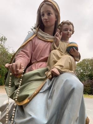 St. Mary And The Child  en Terra-Cotta Polychrome, France 19th century ( anno 1890 )