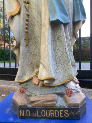 St. Mary Lourdes Statue en Terra - Cotta , France 19 th century