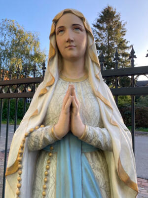 St. Mary Lourdes Statue en Terra - Cotta , France 19 th century