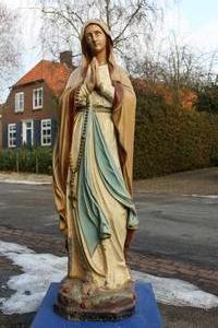 St. Mary Lourdes Statue Suitable For Outdoor Use en Zinc, France 19th century