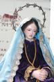 St. Mary / Mater Dolorosa en hand - carved wood / polychrome - dressed, Spain 19th century