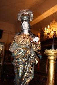 St. Mary Statue en wood polychrome, 19th century