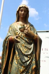 St. Mary Statue en plaster polychrome, France 19th century