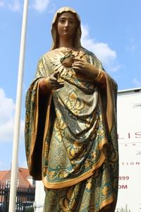 St. Mary Statue en plaster polychrome, France 19th century