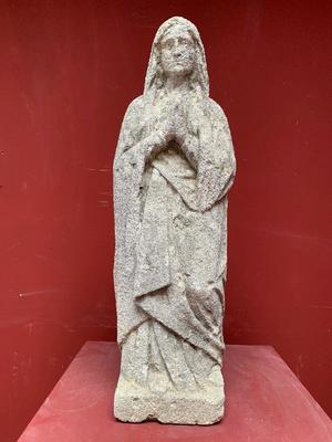 St. Mary Statue en Hand - Carved Sandstone, Hungary 19th century ( anno 1890 )