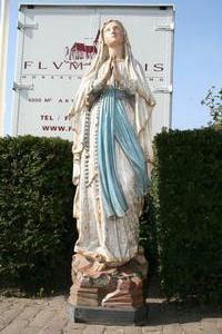 St. Mary Statue en PLASTER POLYCHROME, France 19th century