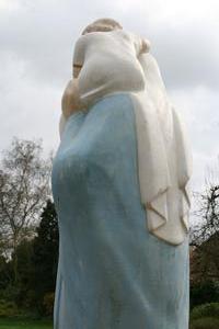 St. Mary Statue en CAST SANDSTONE, Belgium 19th century