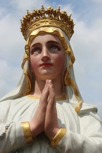 St. Mary Statue  en Terra-Cotta polychrome, France 19th century