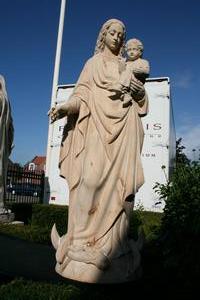 St. Mary Statue en wood polychrome, DUTCH 19th century