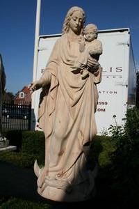 St. Mary Statue en wood polychrome, DUTCH 19th century