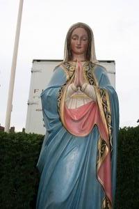 St. Mary Statue en Terra-Cotta polychrome, Belgium 19th century