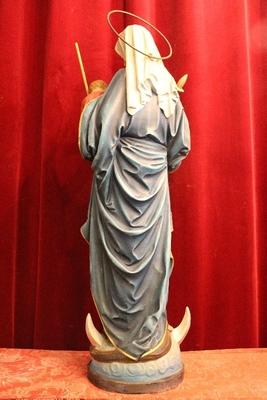 St. Mary Statue en plaster polychrome, Belgium 19th century