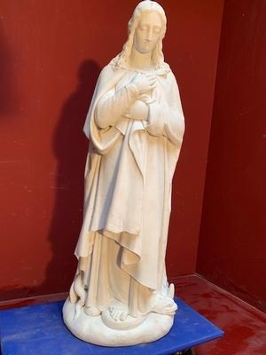 St. Mary Statue Suitable For Outdoor. Weight 90 Kgs ! en Marble, France 19th century