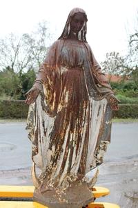 St. Mary Statue. Weight 234 Kgs ! en CAST IRON, France 19th century