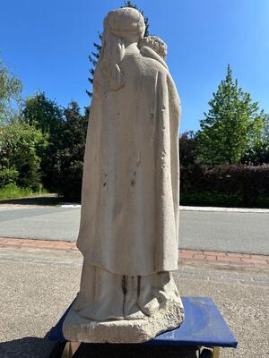 St. Mary Suitable For Outside ! en Hand - Carved Sandstone, France 19 th century