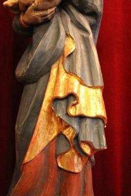 St. Mary With Child en hand-carved wood polychrome, Southern Germany 20th century