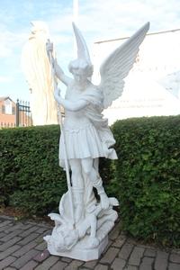 St. Michael Statue en Terra-Cotta, France 20th century