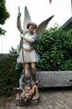 St. Michael Statue en plaster polychrome, France 19th century