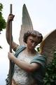 St. Michael Statue en plaster polychrome, France 19th century