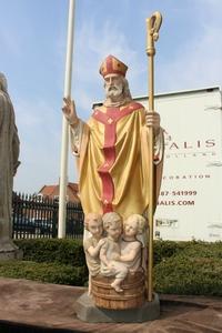 St. Nicholas en plaster polychrome, France 19th century