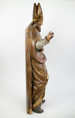 St. Nicholas Statue en Wood Polychrome, 18 th century