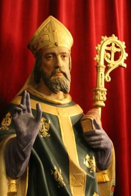 St. Patrick Statue en plaster polychrome, 19th century ( 1870)