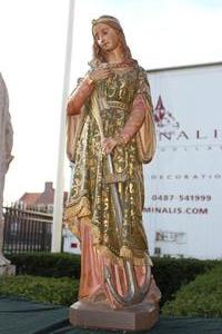 St. Philomena Statue en PLASTER POLYCHROME, France 19th century