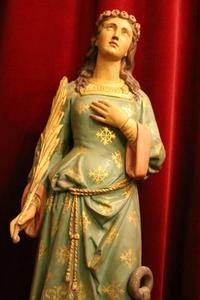 St. Philomena Statue en plaster polychrome, France 19th century