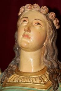 St. Philomena Statue en plaster polychrome, France 19th century