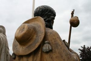 St. Rochus Statue en WOOD, FRANCE 19TH CENTURY