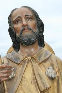 St. Rochus Statue en WOOD, FRANCE 19TH CENTURY