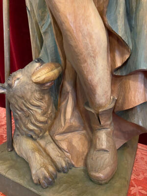 St. Rochus Statue en Carved Wood , Southern Germany 20 th century ( Anno 1925 )