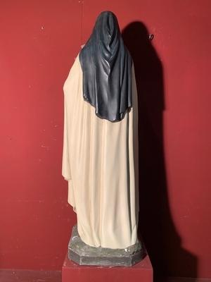 St. Theresia Statue en Plaster polychrome, Belgium 19th century