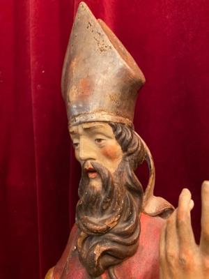 St. Urbanus  en hand-carved wood polychrome, Southern Germany 20th Century