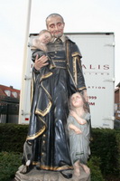 St. Vincentius en plaster polychrome, Belgium 19th century ( anno 1875 )