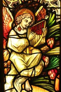 Stained Glass Window Framed / Led Light. en glass, Dutch 19th century / 1875
