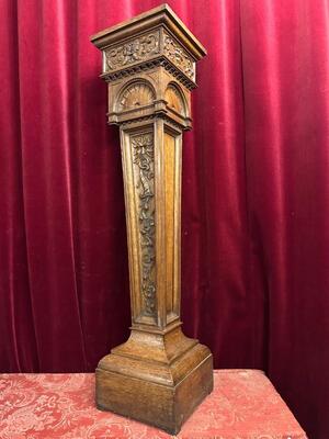 Standing Pedestal en Wood Oak, 19 th century
