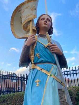 Statue Jeanne D Arc / Joan Of Arc en Plaster polychrome, France