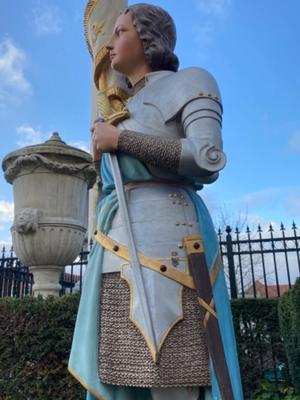 Statue Jeanne D Arc / Joan Of Arc en Plaster polychrome, France