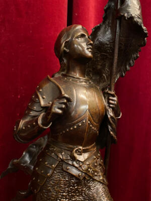 Statue Jeanne D'Arc Louis Gossin : 1846 - 1928. en Bronze / Marble, Paris France 19 th century