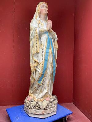 Statue Our Lady Of Lourdes  en Terra-Cotta polychrome, France 19th century ( anno 1870 )