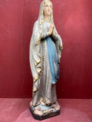 Statue Our Lady Of Lourdes  en Terra - Cotta Polychrome, France 19 th century ( Anno 1890 )